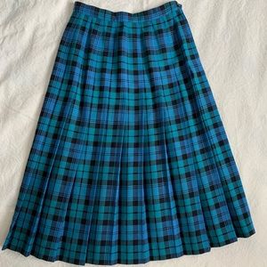 VTG - Blue Tartan Wool Skirt